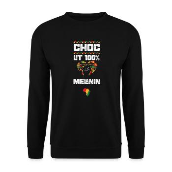 Choc Lit 100% Mélanine - Sweat-shirt Unisexe - noir - Devant - Alina (178cm) & Michal (187cm)