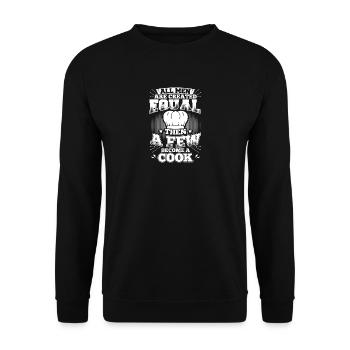Drôle cuisinier cuisine chemise tous les hommes égaux - Sweat-shirt Unisexe - noir - Devant - Alina (178cm) & Michal (187cm)