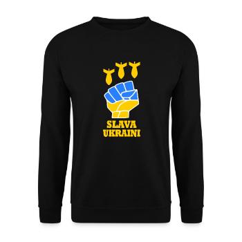 Ukraine - Unisex Pullover - Schwarz - Vorne - Alina (178cm) & Michal (187cm)