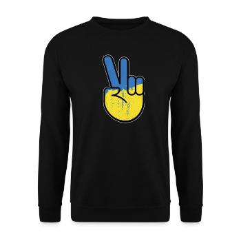 Solidarity with Ukraine - Unisex Sweatshirt - black - Front - Alina (178cm) & Michal (187cm)