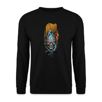Convergence infernale : Démon de Feu et d’Eau - Sweat-shirt Unisexe - noir - Devant - Alina (178cm) & Michal (187cm)