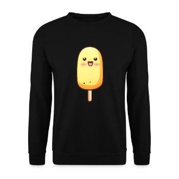 Chien de maïs Kawaii - Sweat-shirt Unisexe - noir - Devant - Alina (178cm) & Michal (187cm)