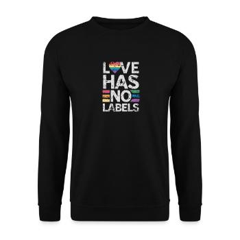 Love has no Labels - Unisex Pullover - Schwarz - Vorne - Alina (178cm) & Michal (187cm)
