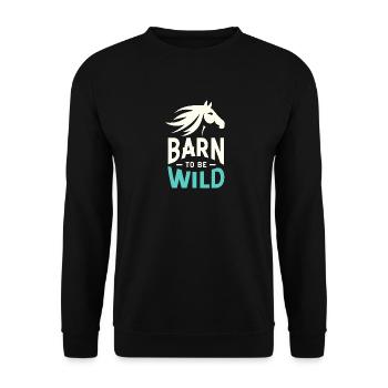 Scheune "Wild sein - Unisex Pullover - Schwarz - Vorne - Alina (178cm) & Michal (187cm)