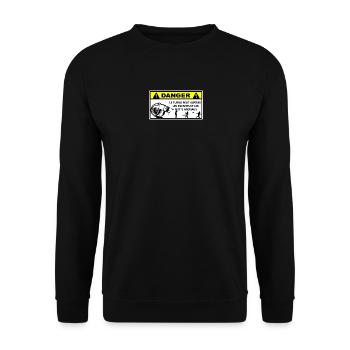Attention  - Sweat-shirt Unisexe - noir - Devant - Alina (178cm) & Michal (187cm)