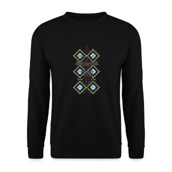 Diät Wortwitz frech essen rumfressen-frech Spruch - Unisex Pullover - Schwarz - Vorne - Alina (178cm) & Michal (187cm)