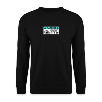 Danger Turbo Aufkleber - Unisex Pullover - Schwarz - Vorne - Alina (178cm) & Michal (187cm)
