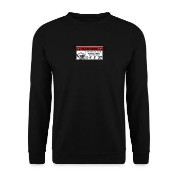 warning - Unisex Sweatshirt - black - Front - Alina (178cm) & Michal (187cm)