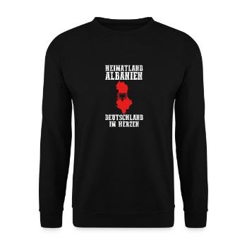 Albaner Albanisch Deutsch Albanien - Unisex Pullover - Schwarz - Vorne - Alina (178cm) & Michal (187cm)
