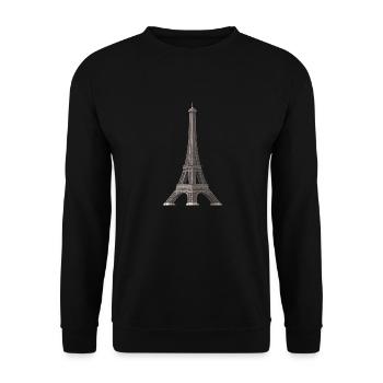 Eiffel Tower - Unisex Pullover - Schwarz - Vorne - Alina (178cm) & Michal (187cm)