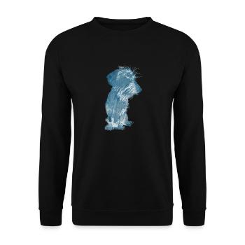 Rough-haired dachshund puppy watercolor - Unisex Sweatshirt - black - Front - Alina (178cm) & Michal (187cm)