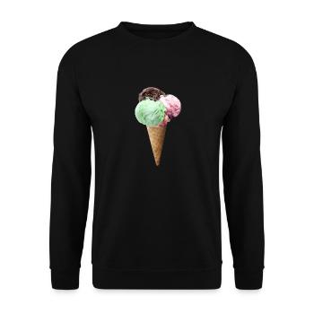 cornet de glace - Sweat-shirt Unisexe - noir - Devant - Alina (178cm) & Michal (187cm)