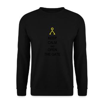 Öffnen Sie das Tor - Unisex Pullover - Schwarz - Vorne - Alina (178cm) & Michal (187cm)
