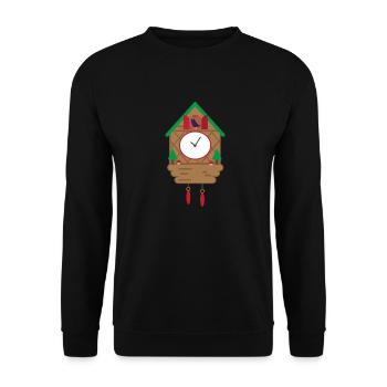 black forest Cuckoo Clock Black Forest 03 0440 - Unisex Sweatshirt - black - Front - Alina (178cm) & Michal (187cm)