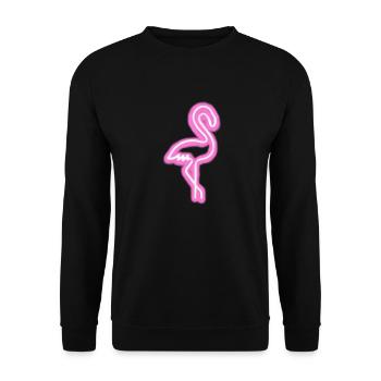 Pink Flamingo Neon! Gift idea - Unisex Sweatshirt - black - Front - Alina (178cm) & Michal (187cm)
