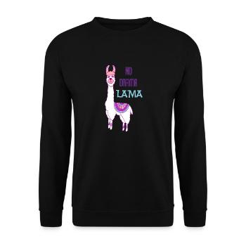 No drama lama - Unisex Pullover - Schwarz - Vorne - Alina (178cm) & Michal (187cm)