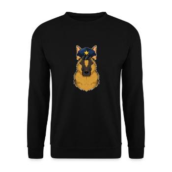 Police German Shepherd Canine Handler I Police - Unisex Pullover - Schwarz - Vorne - Alina (178cm) & Michal (187cm)