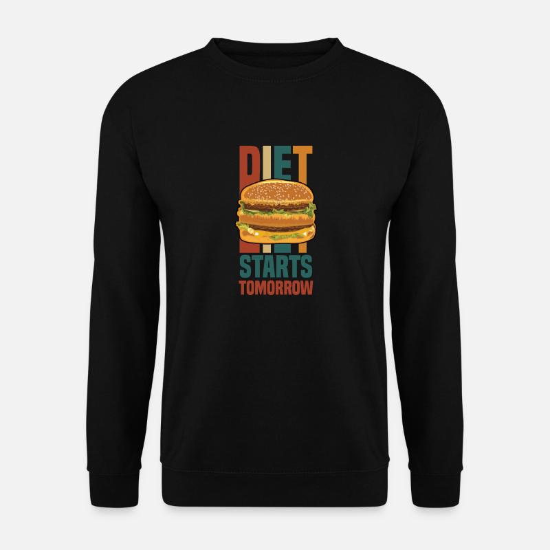 le régime commence demain (hamburger) - Sweat-shirt Unisexe - noir