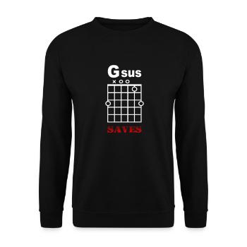 G sus chord - JESUS SAVES - Unisex Sweatshirt - black - Front - Alina (178cm) & Michal (187cm)