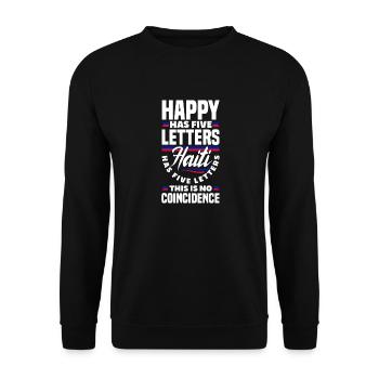 Haïti Haïti Haïti Drapeau Drôle - Sweat-shirt Unisexe - noir - Devant - Alina (178cm) & Michal (187cm)