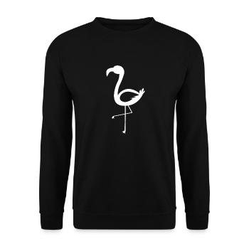 Flamingo simpel weiss - Unisex Pullover - Schwarz - Vorne - Alina (178cm) & Michal (187cm)