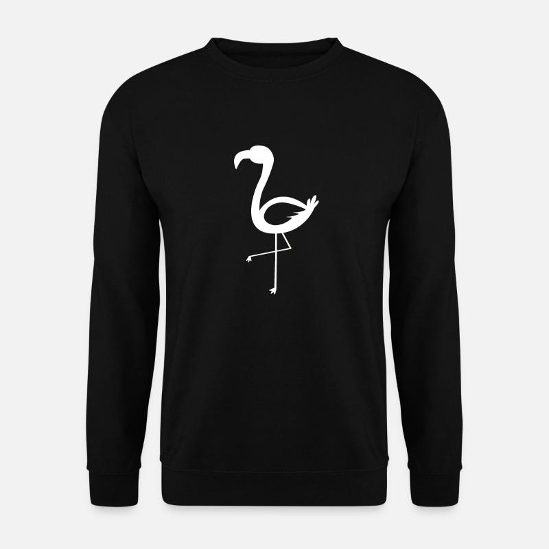 Flamingo simpel weiss - Unisex Pullover - Schwarz