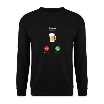 appel de la bière - Sweat-shirt Unisexe - noir - Devant - Alina (178cm) & Michal (187cm)