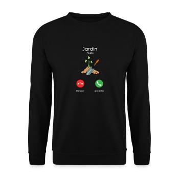 appel du jardin - Sweat-shirt Unisexe - noir - Devant - Alina (178cm) & Michal (187cm)