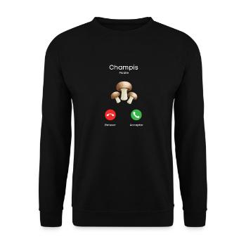 appel des champignons - Sweat-shirt Unisexe - noir - Devant - Alina (178cm) & Michal (187cm)