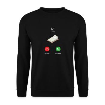 appel du lit - Sweat-shirt Unisexe - noir - Devant - Alina (178cm) & Michal (187cm)