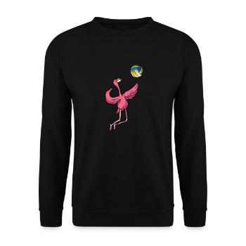 Volleyball Flamingo Volleyball-Team Trainer - Unisex Pullover - Schwarz - Vorne - Alina (178cm) & Michal (187cm)