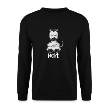 Nope Funny Lazy Zebra - Unisex Sweatshirt - black - Front - Alina (178cm) & Michal (187cm)