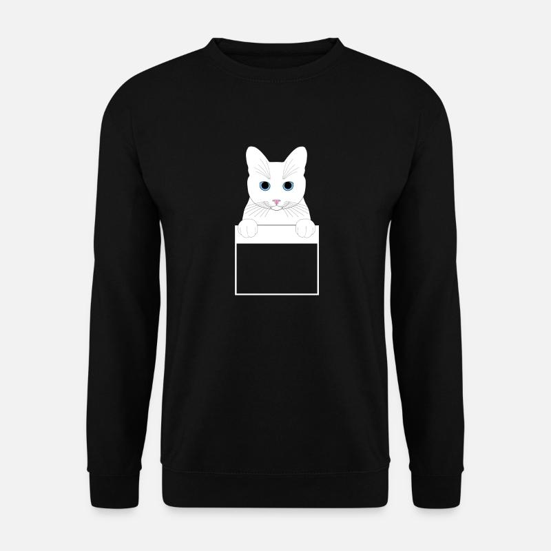 Weiße Katzentasche - Unisex Pullover - Schwarz