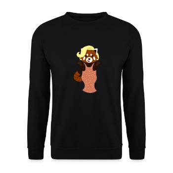 Red panda dressed as Marilyn Monroe - Unisex Sweatshirt - black - Front - Alina (178cm) & Michal (187cm)