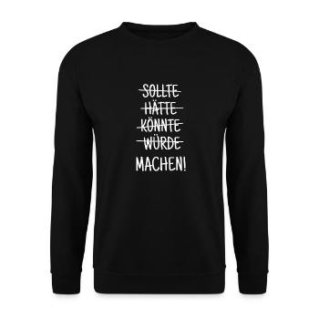 Einfach machen! - Unisex Pullover - Schwarz - Vorne - Alina (178cm) & Michal (187cm)