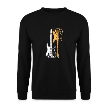 Guitar - Unisex Sweatshirt - black - Front - Alina (178cm) & Michal (187cm)