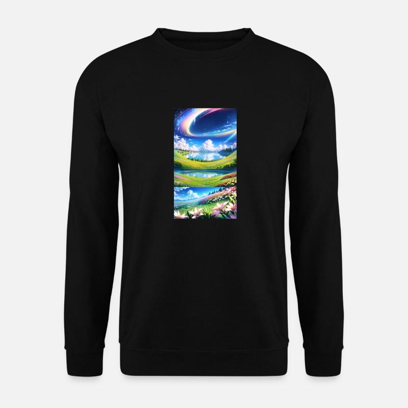 Landschaft mit 4 Bereichen - Unisex Pullover - Schwarz