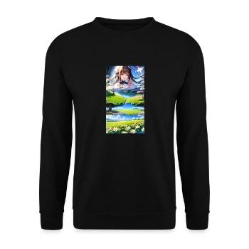 Landscape with 4 Areas, Generative AI - Unisex Pullover - Schwarz - Vorne - Alina (178cm) & Michal (187cm)