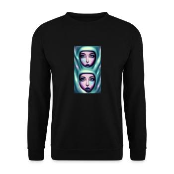 Space Sisters Twins - Unisex Pullover - Schwarz - Vorne - Alina (178cm) & Michal (187cm)