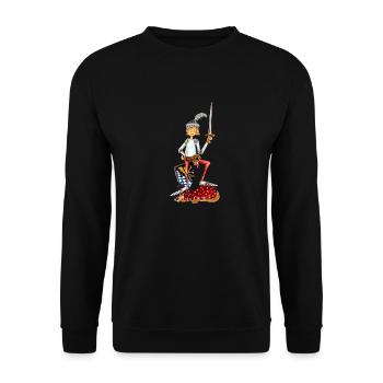 kleineRitter - Unisex Pullover - Schwarz - Vorne - Alina (178cm) & Michal (187cm)