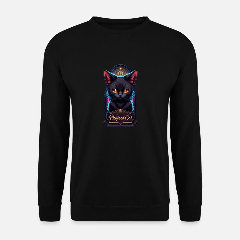 Black Cat and Magic - Unisex Sweatshirt - black