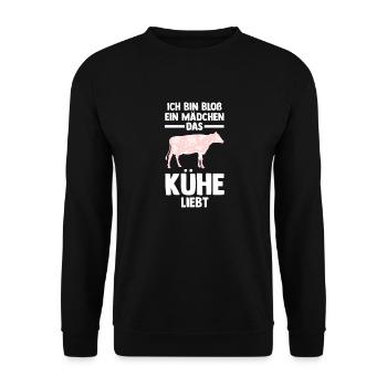 Kuh Landwirt Bauernhof Kühe - Unisex Pullover - Schwarz - Vorne - Alina (178cm) & Michal (187cm)