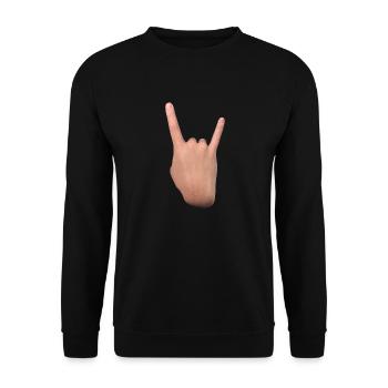 Sign of the horns (back) - Unisex Sweatshirt - black - Front - Alina (178cm) & Michal (187cm)