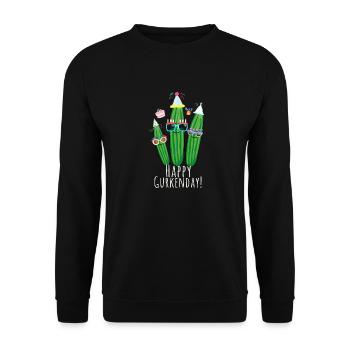 Anniversaire, concombres, concombre, trio, célébration - Sweat-shirt Unisexe - noir - Devant - Alina (178cm) & Michal (187cm)