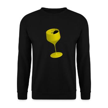 Un verre en or. - Sweat-shirt Unisexe - noir - Devant - Alina (178cm) & Michal (187cm)