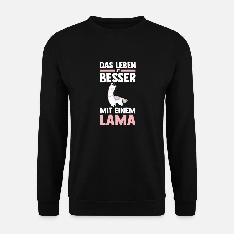 Lama - Unisex Pullover - Schwarz