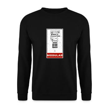 Synthesizer Synth Keyboard Elektronische Musiker - Unisex Pullover - Schwarz - Vorne - Alina (178cm) & Michal (187cm)