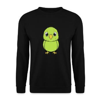 Niedlicher kleiner Wellensittich - Unisex Pullover - Schwarz - Vorne - Alina (178cm) & Michal (187cm)