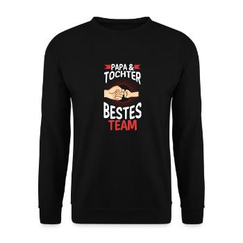 Papa Tochter Vater Familie Geschenk - Unisex Pullover - Schwarz - Vorne - Alina (178cm) & Michal (187cm)