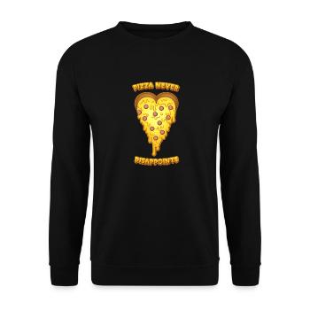 Pizza Never Disappoints, Pizza Heart - Unisex Sweatshirt - black - Front - Alina (178cm) & Michal (187cm)